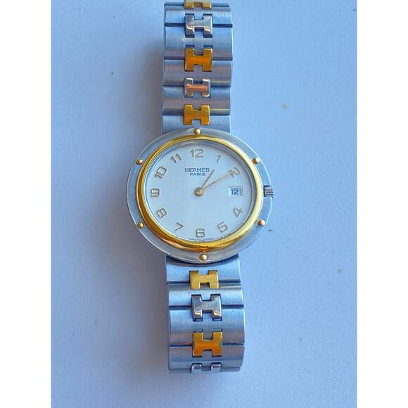 Authentic Hermès Two-Tone Stainless Steel Watch - Picture 5 of 12